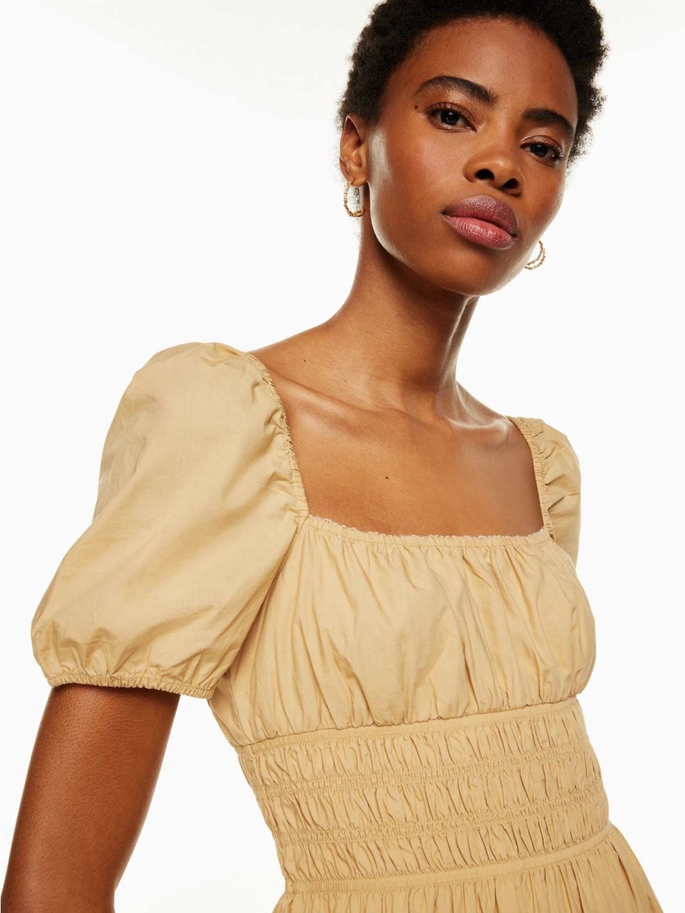 Aritzia Wilfred Allegoria Poplin Dress - Cotton Cream Midi Dress - Picture 5 of 10